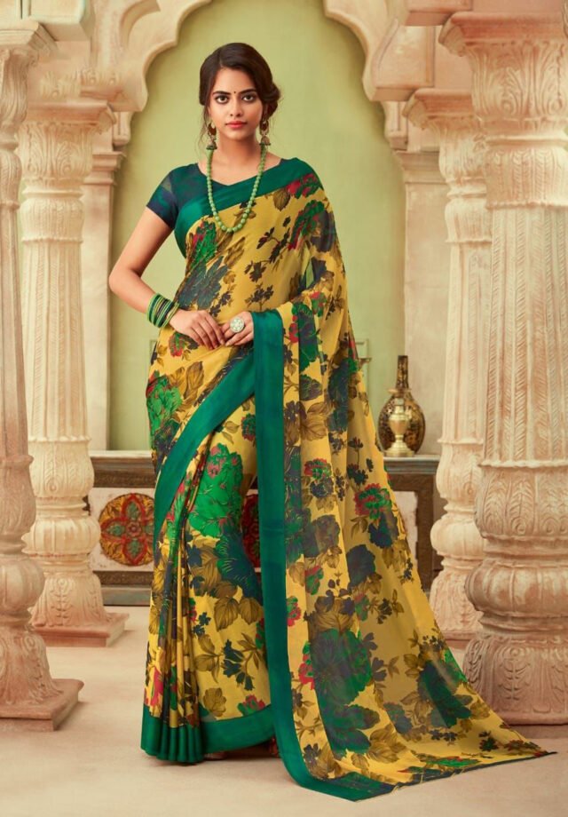 Chiffon Saree with Satin Weave Border 05