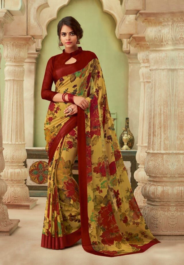 Chiffon Saree with Satin Weave Border 06