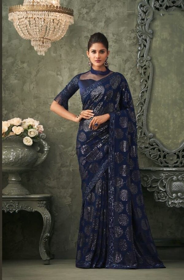 Georgette Party Wear Saree Online 08