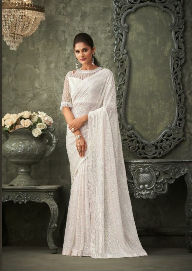 Georgette Party Wear Saree Online 09