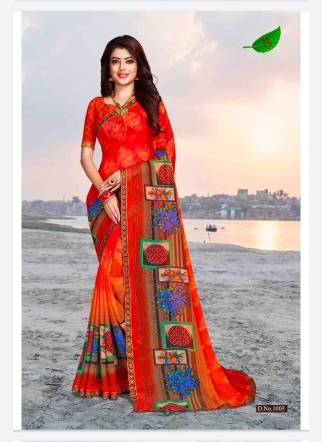 Heavy Chiffon Printed Sarees Online Shopping 17