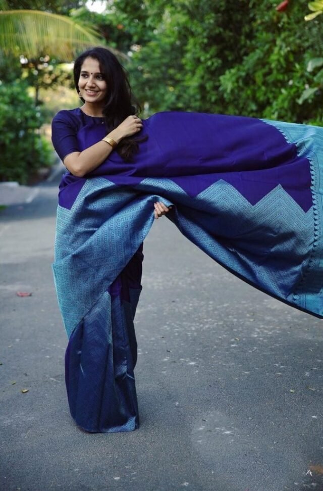Jacquard Woven Soft Litchi Silk Saree