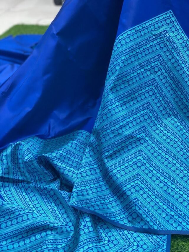 Jacquard Woven Soft Litchi Silk Saree