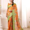 Joot Linen Saree with Weaving Border 02