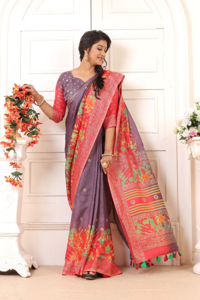 Joot Linen Saree with Weaving Border 07