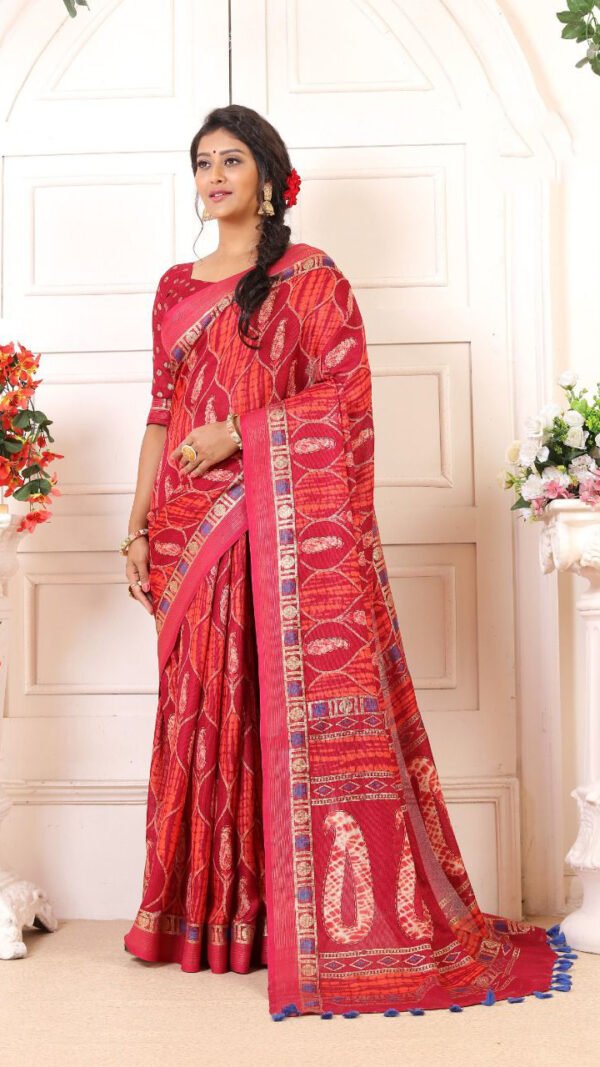 Joot Linen Saree with Weaving Border 08