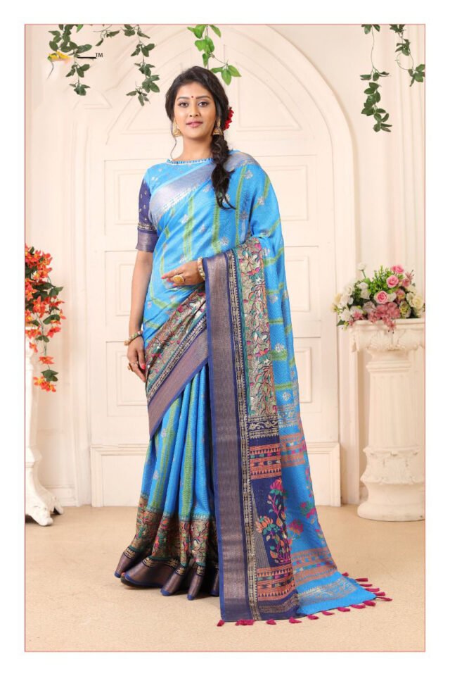 Joot Linen Saree with Weaving Border 13