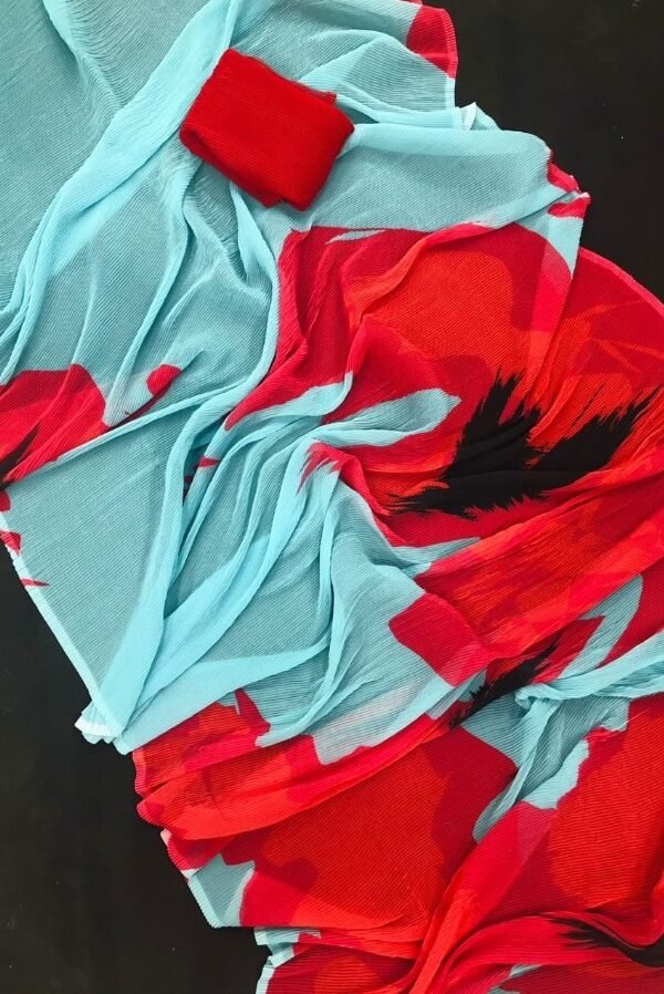 New Trendy Digital Print Soft Pure Georgette Saree 01