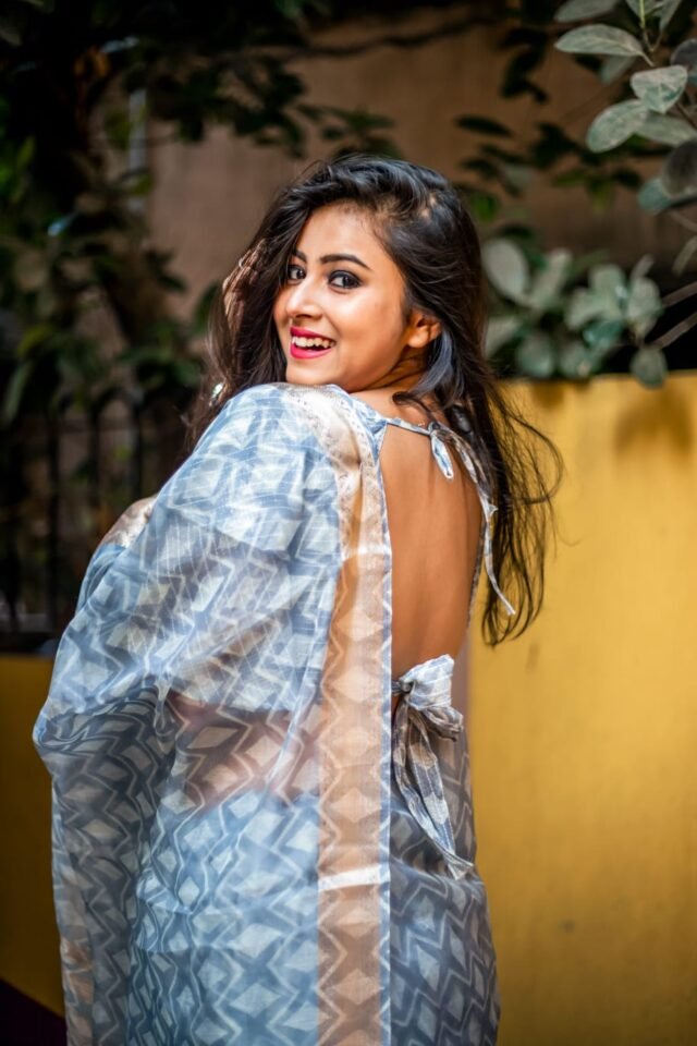 Organza Silk Digital Printed Saree 01