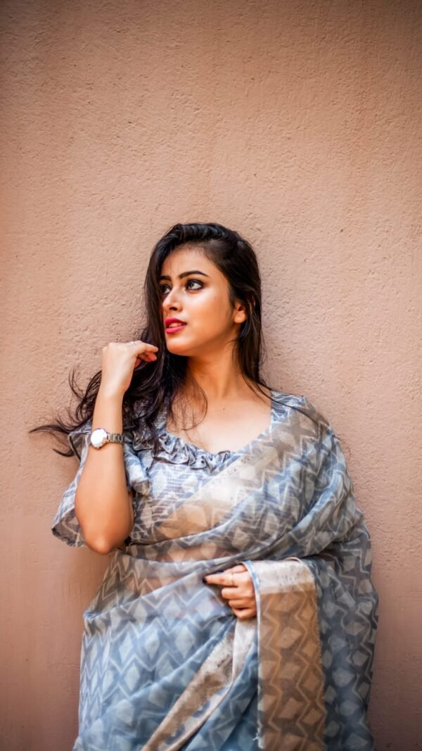 Organza Silk Digital Printed Saree 03