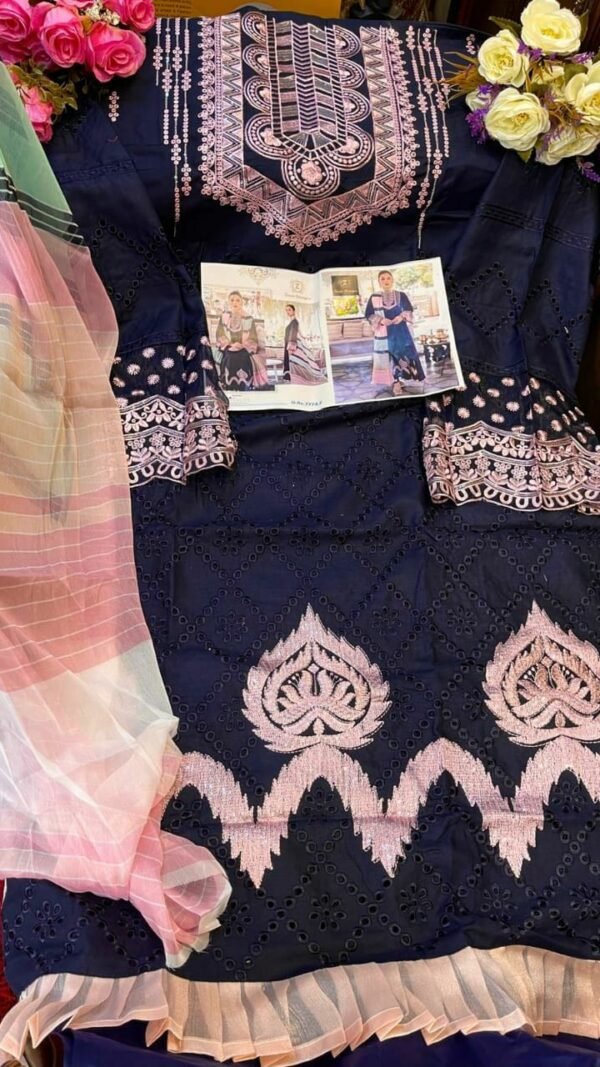 Pakistani Cotton Schiffli Work Beautiful Design