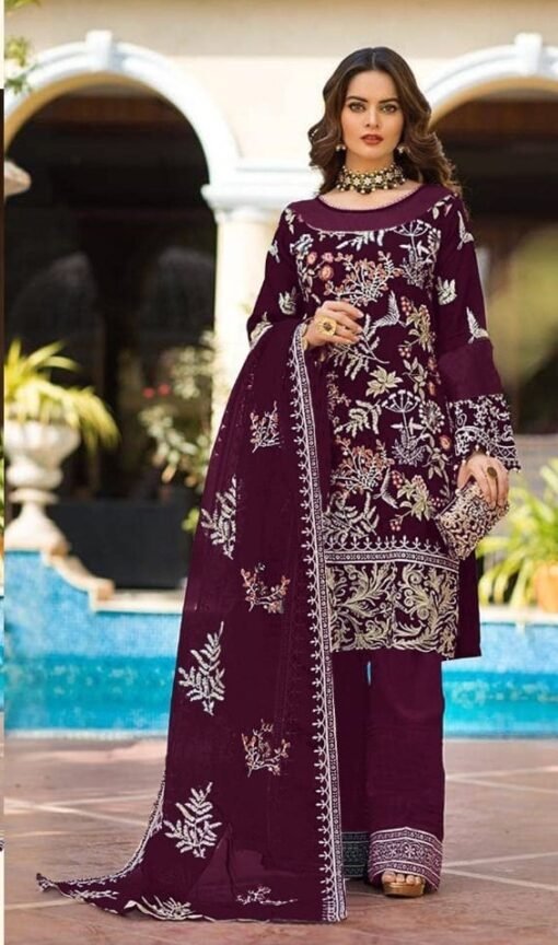 Pakistani Fox Georgette with Embroidery Sequence Work 02