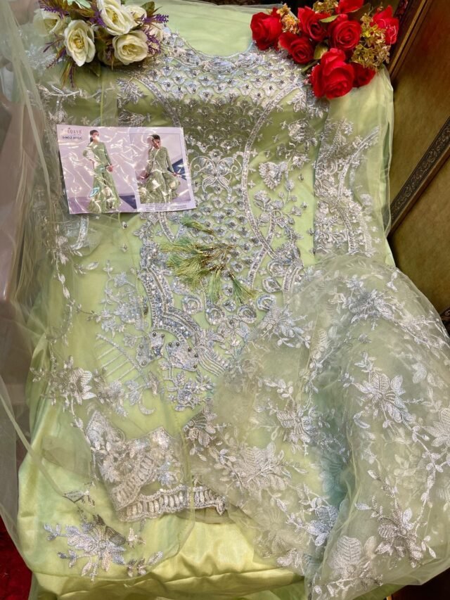 Pakistani Suits Butterfly Net Heavy Embroidered with Moti Work 04