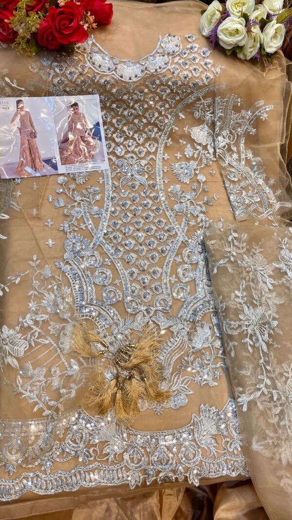 Pakistani Suits Butterfly Net Heavy Embroidered with Moti Work 05