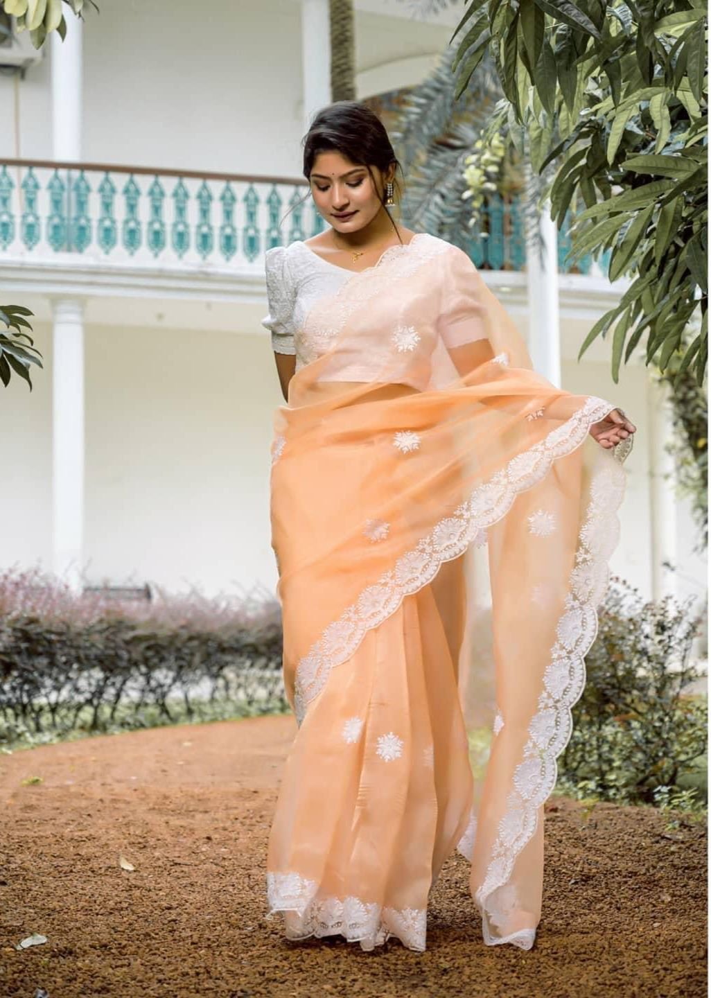 Buy Osivi Lifestyle Embroidered Bollywood Organza Light Blue Sarees Online  @ Best Price In India | Flipkart.com