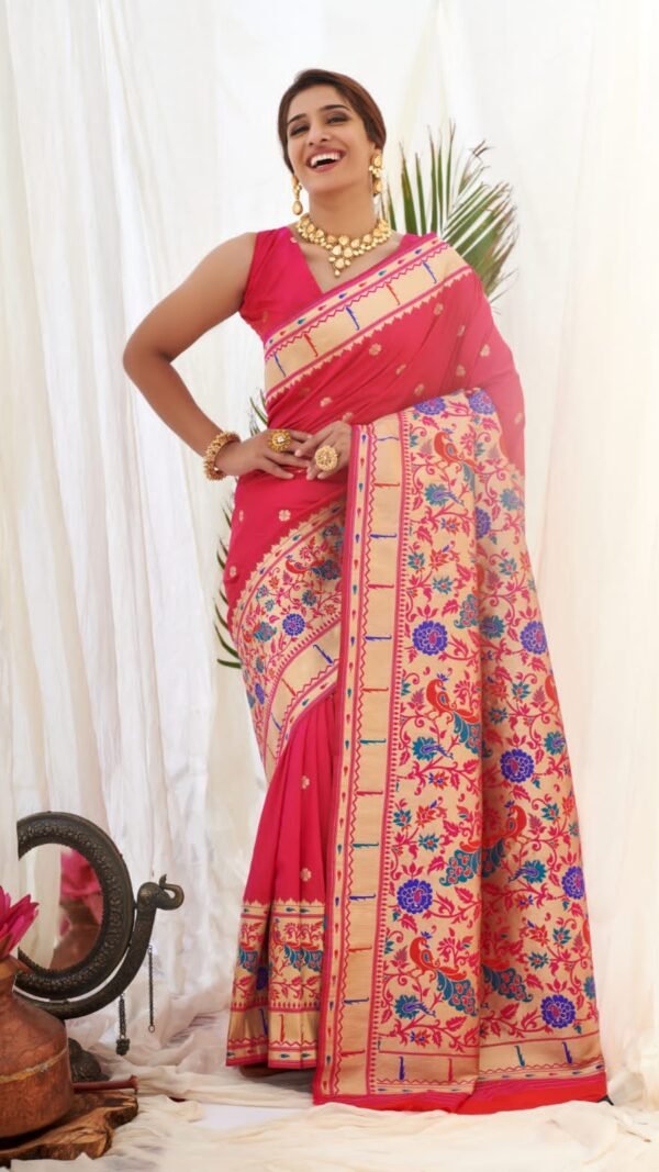 Pure Silk Paithani Beautiful Designs Saree 04