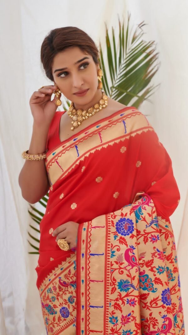 Pure Silk Paithani Beautiful Designs Saree 04