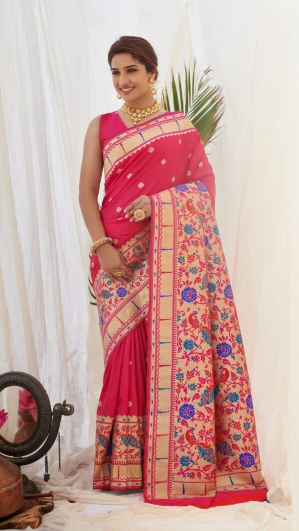 Pure Silk Paithani Beautiful Designs Saree 04