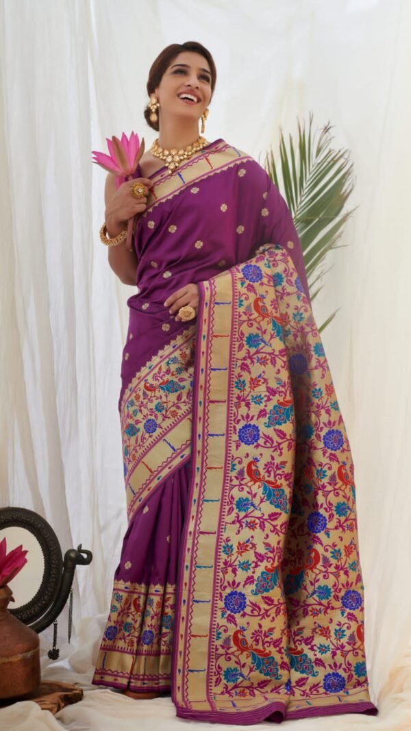 Pure Silk Paithani Beautiful Designs Saree 02