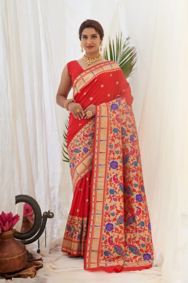 Pure Silk Paithani Beautiful Designs Saree 04