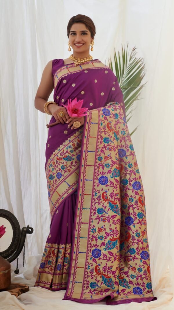 Pure Silk Paithani Beautiful Designs Saree 02
