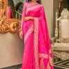 Rich Pure Silk Fabric With Dual Shade Weaving Saree 01