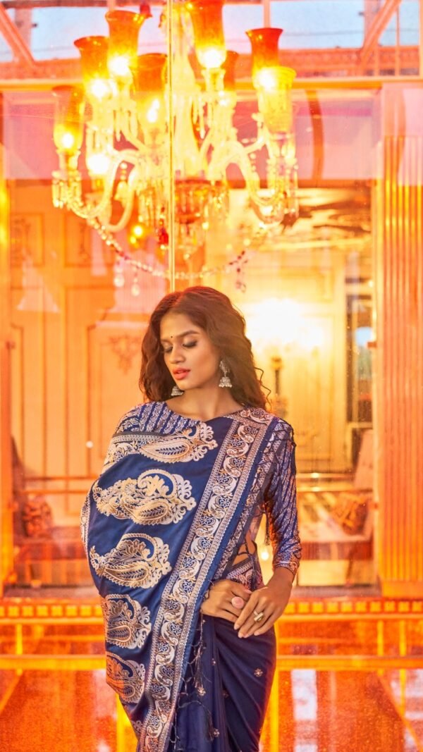 Rich Pure Silk Fabric With Dual Shade Weaving Saree 06