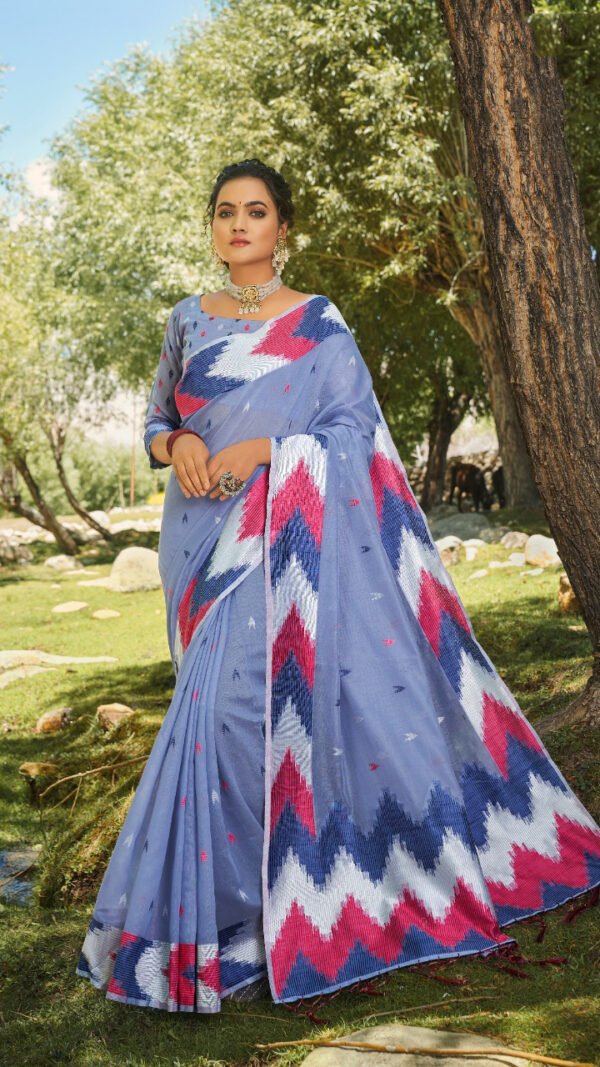 Unique Concept of Cotton with Ikkat Designer Saree 01