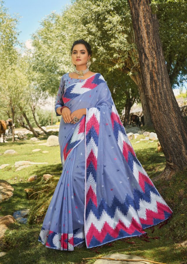 Unique Concept of Cotton with Ikkat Designer Saree 01