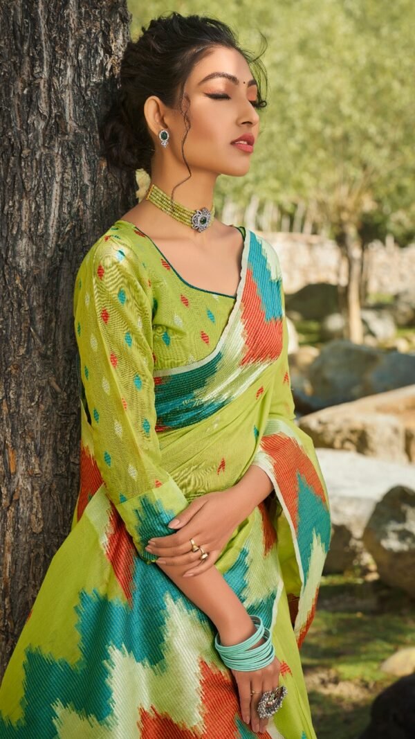 Unique Concept of Cotton with Ikkat Designer Saree 06