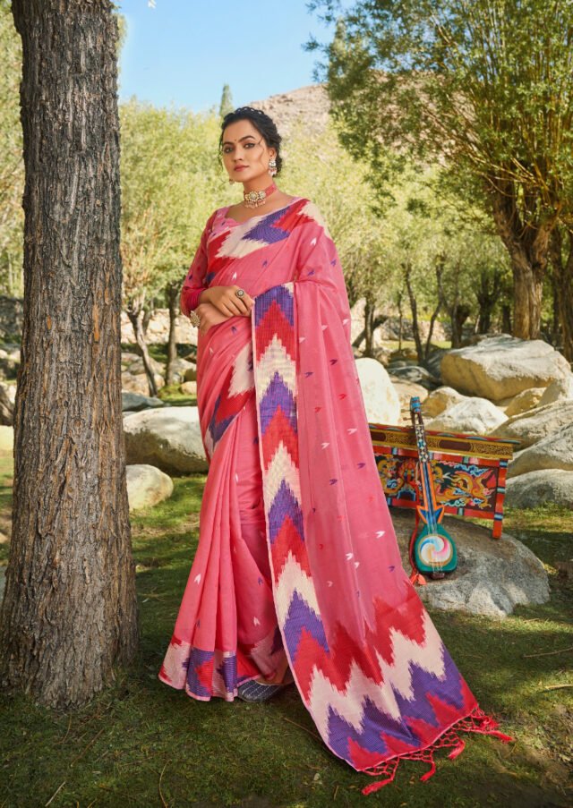 Unique Concept of Cotton with Ikkat Designer Saree 04