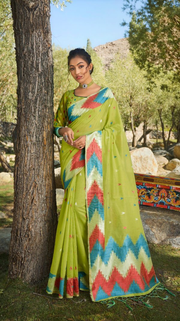 Unique Concept of Cotton with Ikkat Designer Saree 06