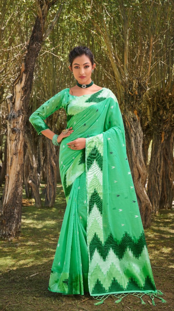 Unique Concept of Cotton with Ikkat Designer Saree 05