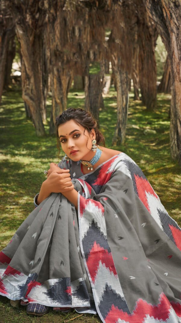 Unique Concept of Cotton with Ikkat Designer Saree 02