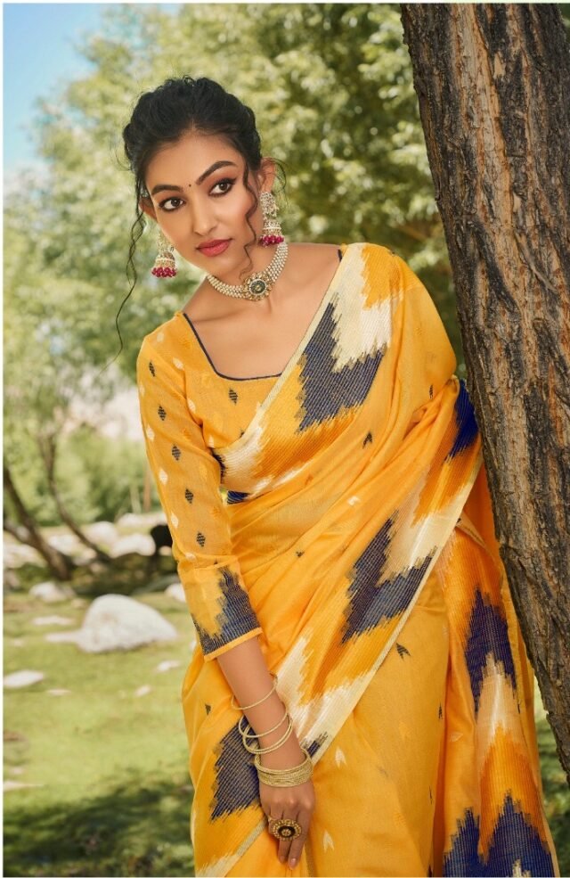 Unique Concept of Cotton with Ikkat Designer Saree 03