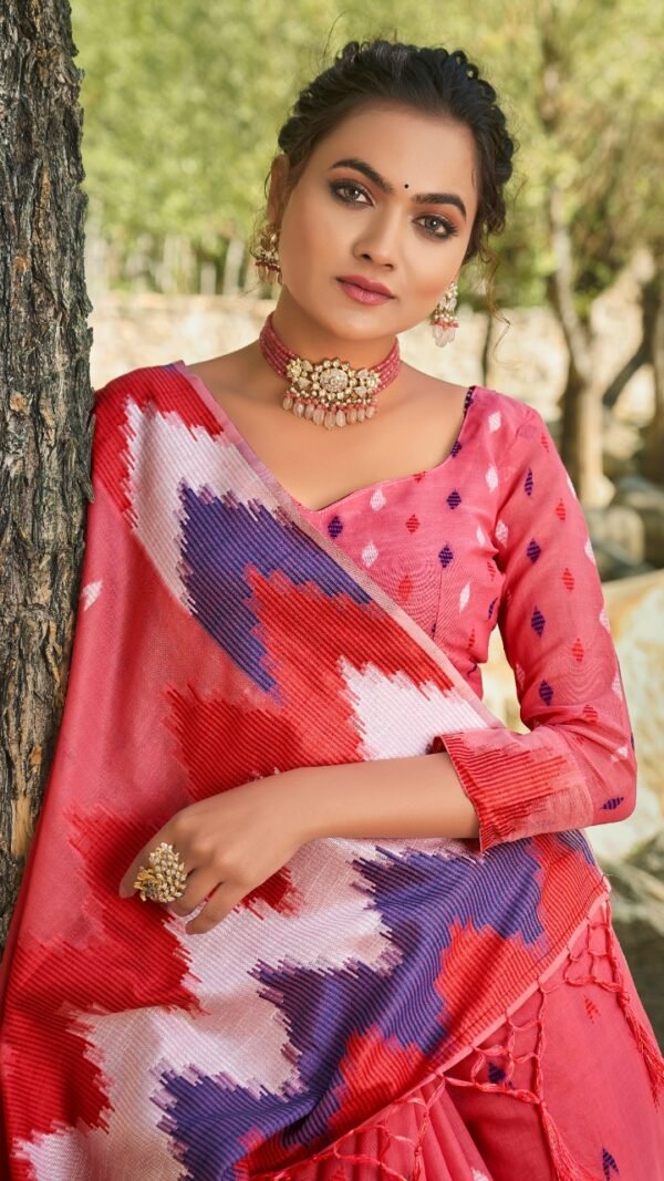 Unique Concept of Cotton with Ikkat Designer Saree 04