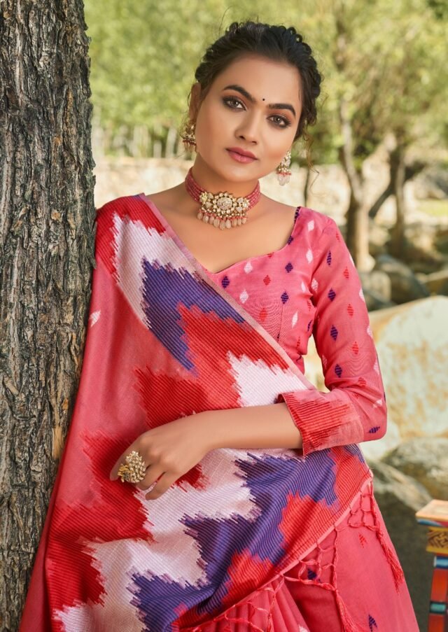 Unique Concept of Cotton with Ikkat Designer Saree 04