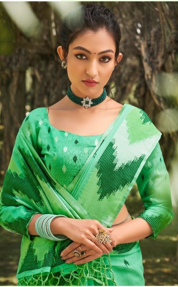 Unique Concept of Cotton with Ikkat Designer Saree 05