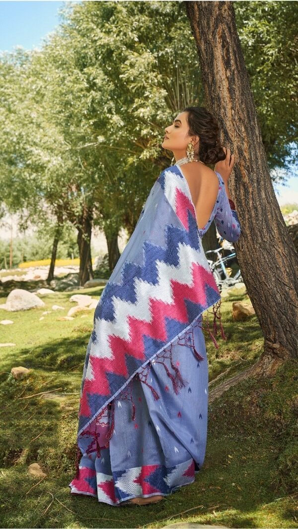 Unique Concept of Cotton with Ikkat Designer Saree 01