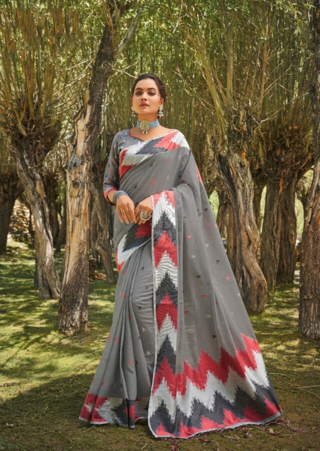 Unique Concept of Cotton with Ikkat Designer Saree 02