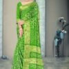 Bandhej Print Art Silk with Zari Waving Border Saree 03