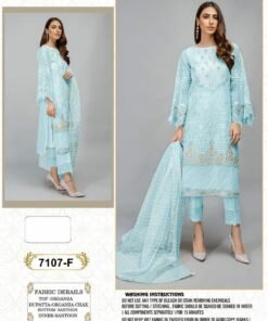 Pakistani Suits Organza with Embroidery Work 01