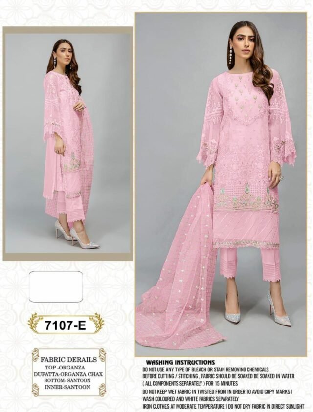 Pakistani Suits Organza with Embroidery Work 04