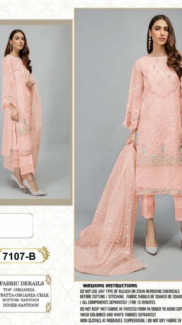 Pakistani Suits Organza with Embroidery Work 06