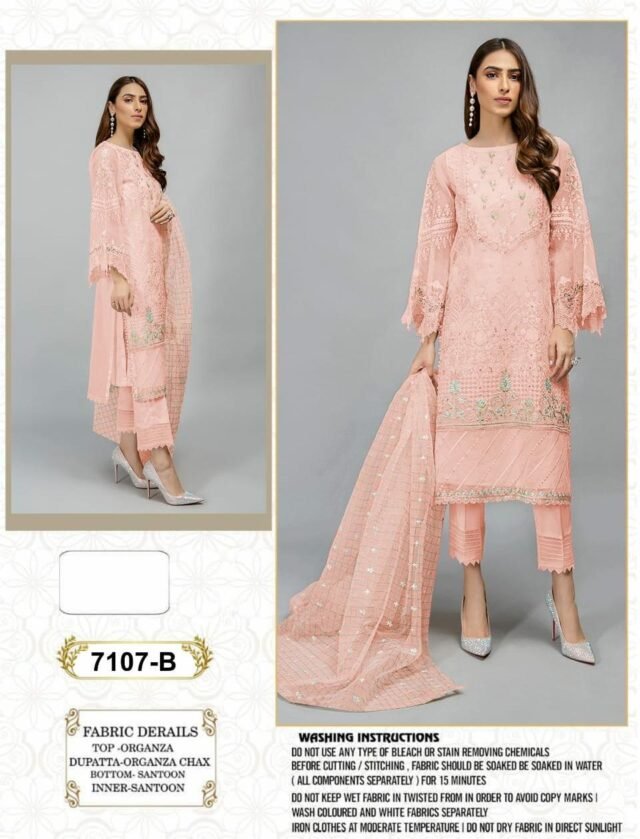 Pakistani Suits Organza with Embroidery Work 06