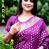 Bandhej Silk Saree With Zari Weaving Border 01