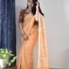 Heavy Linen With Digital Print Work Saree 03