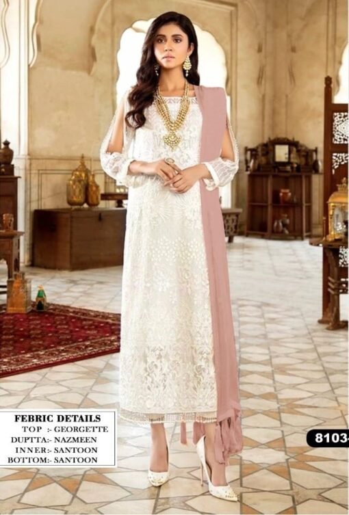 Fox Georgette with Embroidery Sequence Work Pakistani Suits 03