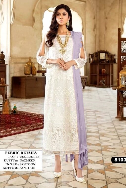 Fox Georgette with Embroidery Sequence Work Pakistani Suits 04