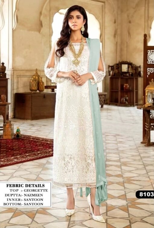 Fox Georgette with Embroidery Sequence Work Pakistani Suits 02
